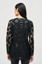 Joseph Ribkoff Laser-Cut Leatherette on Mesh Jacket-shopbody.com