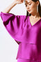 Joseph Ribkoff Satin V-Neck Layered Top-shopbody.com