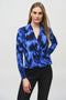 Joseph Ribkoff Silky Knit Abstract Print Wrap Top-shopbody.com