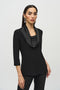 Joseph Ribkoff Silky Knit And Satin Fitted Top-shopbody.com