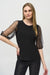 Joseph Ribkoff Silky Knit Top With Embellished Mesh Sleeves-shopbody.com