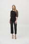 Joseph Ribkoff Silky Knit Top With Embellished Mesh Sleeves-shopbody.com