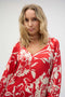 Joseph Ribkoff Satin Floral Print Top-shopbody.com