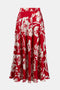 Joseph Ribkoff Satin Floral Print A-Line Skirt-shopbody.com