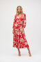 Joseph Ribkoff Satin Floral Print A-Line Skirt-shopbody.com