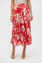 Joseph Ribkoff Satin Floral Print A-Line Skirt-shopbody.com