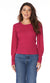 bobi Shirred L/S Crewneck Knit Top-shopbody.com