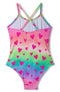 Hatley Kids Kaleidoscope Hearts Ruched Front Swimsuit-shopbody.com