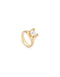 UNOde50 18K Gold-Plated Ring With White Cubic Zirconia-shopbody.com