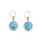 Charles Albert Sterling Silver Larimar Round Post Earrings with Detailed Edge-shopbody.com