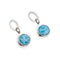 Charles Albert Sterling Silver Larimar Round Post Earrings with Detailed Edge-shopbody.com