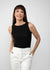 AMB Florence Double Sheer Tank Top Black - shopbody.com