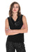 Frank Lyman Black Silk Cowl Neck Top-shopbody.com