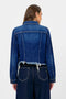 Hidden Jeans Cropped Fray Jacket - Dark Wash-shopbody.com