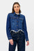 Hidden Jeans Cropped Fray Jacket - Dark Wash-shopbody.com