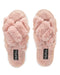 MeMoi Double Cross Plush Slippers-shopbody.com