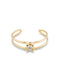 UNOde50 Rigid Semi-Open 18K Gold-Plated Bracelet With Central Crystal-shopbody.com