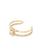 UNOde50 Rigid Semi-Open 18K Gold-Plated Bracelet With Central Crystal-shopbody.com