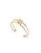 UNOde50 Rigid Semi-Open 18K Gold-Plated Bracelet With Central Crystal-shopbody.com