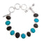 Charles Albert Sterling Silver Turquoise & Riverstone Bracelet-shopbody.com