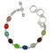 Charles Albert Sterling Silver Multi Colored Lab Created Opal Bracelet-shopbody.com