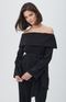 Trina Turk LYNDI Off-The-Shoulder Belted Long Sleeve Top-shopbody.com