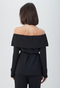 Trina Turk LYNDI Off-The-Shoulder Belted Long Sleeve Top-shopbody.com