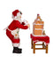 Kurt Adler 10.5" Fabriché™ Battery-Operated Santa With Gingerbread Houses, 2-Piece Set-shopbody.com