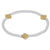 Enewton Extends - Signature Cross Sterling Mikxed Metal Pattern 3mm Bead Bracelet - Gold-shopbody.com