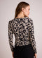 Bella Dahl Scoop Neck Shirred Long Sleeve Knit Top - Ditsy Floral Print-shopbody.com