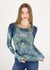 AMB Women's Hidden Marble Raw Edge Top in Blue - Body & Soul Boutique